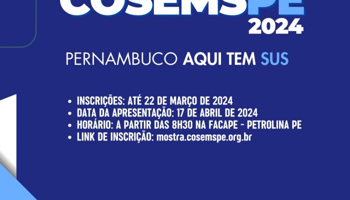 Participe da 6ª Mostra “Pernambuco Aqui Tem SUS” – Edição 2024